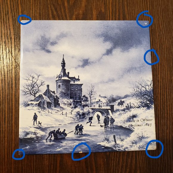 Royal Mosa Holland Christmas 1843 Castle In Winter Decorative Tile 6” X 6” READ - Picture 10 of 10